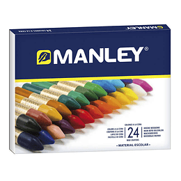 Manley Pack de 24 Ceras Blandas de Trazo Suave - Ideal para Gran Variedad de Tecnicas y Aplicaciones - Fabricacion Artesanal - Amplia Gama de Colores 