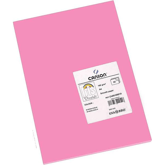 Canson Guarro Pack de 50 Cartulinas Iris A4 de 185g - 21x29.7cm - Color Rosa Chicle