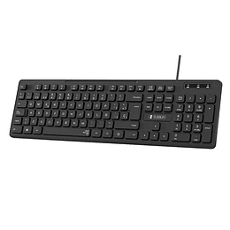 Subblim Teclado Business Slim Silencioso con Cable USB - Diseño Ergonomico y Teclas Planas de Bajo Perfil - Resistente a Derrames - Pulsaciones Silenc