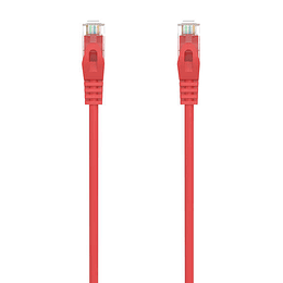 Aisens Cable de Red Latiguillo RJ45 LSZH Cat.6A 500 MHZ UTP AWG24 - 3m - Libre de Halogenos - 10 Gigabit/s - Color Rojo