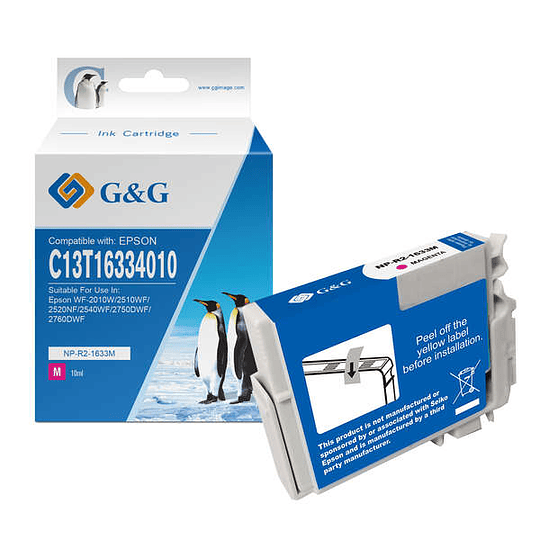 G&G Epson T1633/T1623 (16XL) Magenta Cartucho de Tinta Generico - Reemplaza C13T16334012/C13T16234012