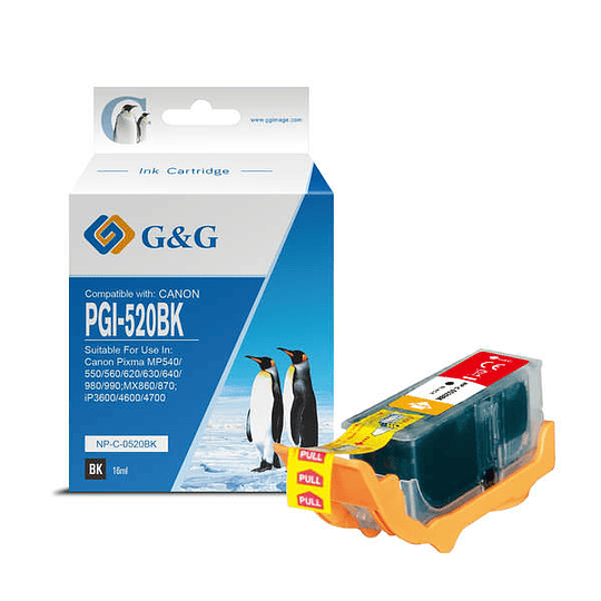 G&G Canon PGI520 Negro Cartucho de Tinta Pigmentada Generico - Reemplaza 2932B001