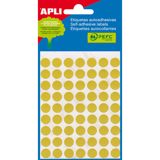 Apli Etiquetas Minibolsa Amarillas Ø 10.0mm 5 Hojas