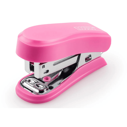 Novus Mini Grapadora Compacta - Hasta 12 Hojas - Grapado Cerrado y Abierto - Incluye 320 Grapas - Color Rosa