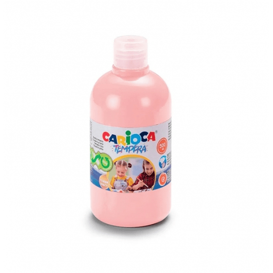 Carioca Botella de Tempera - 500ml - Colores Superlavables - Faciles de Mezclar - Aplicable en Materiales Porosos - Alta Opacidad - Color Rosa