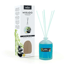 Prady Ambientador Mikado Ritual de SPA - Frasco de Cristal 100ml y Varitas Difusoras