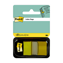 Post-it Index Dispensador con 50 Marcadores Reposicionables 25.4 x 43.2mm - Adherencia Firme - Para Marcar, Señalar o Destacar Informacion - 710010267