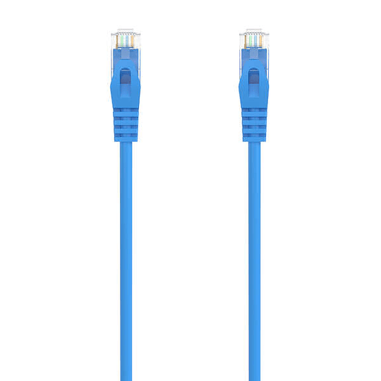 Aisens Cable de Red Latiguillo RJ45 LSZH Cat.6A 500 MHZ UTP AWG24 - 1m - Libre de Halogenos - 10 Gigabit/s - Color Azul