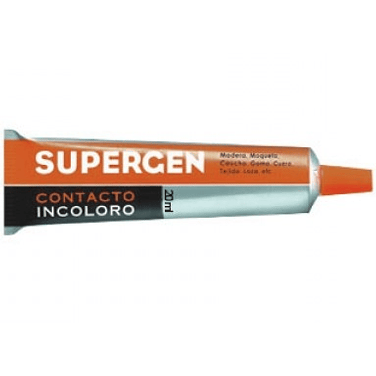 Supergen Contacto Pegamento Incoloro 20ml - Secado Rapido - No Contiene Tolueno - Resistencia al Envejecimiento y a los Rayos UV