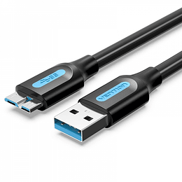 Vention Cable USB 3.0 Macho a MicroUSB Macho - 1m - 2A 10W 5Gbps - Color Negro