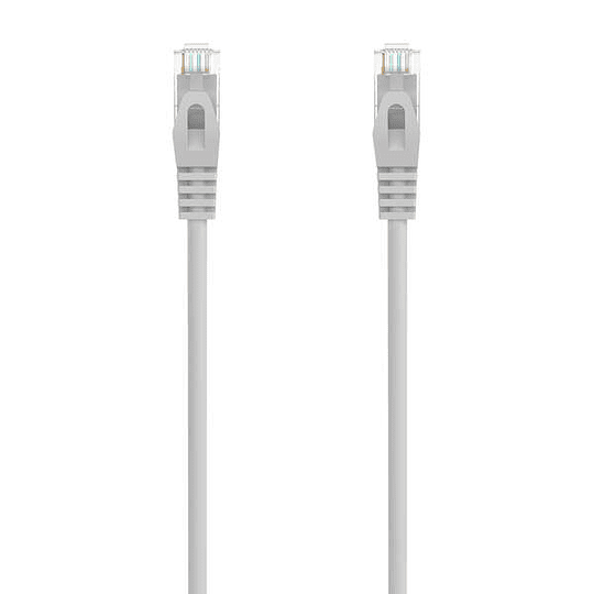 Aisens Cable de Red Latiguillo RJ45 LSZH Cat.6A 500 MHZ UTP AWG24 - 0.3m - Libre de Halogenos - 10 Gigabit/s - Color Gris