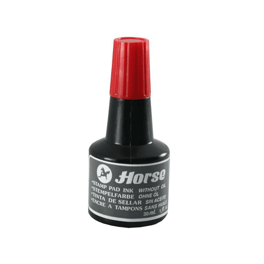 Horse Bote de Tinta para Tampon 30ml - Sin Aceite - Color Rojo