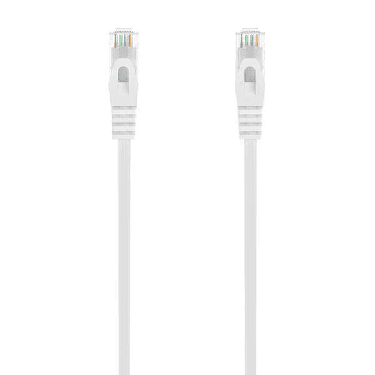 Aisens Cable de Red Latiguillo RJ45 LSZH Cat.6A 500 MHZ UTP AWG24 - 0.3m - Libre de Halogenos - 10 Gigabit/s - Color Blanco