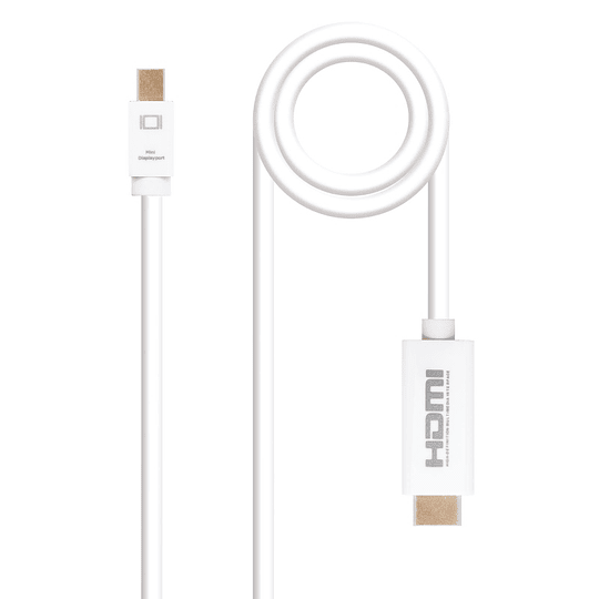 Nanocable Cable Conversor Mini DP/ HDMI 2 M Blanco