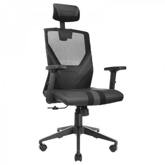 Mars Gaming MGC-ERGO Silla Gaming - Ergonomia Total - Soporte Lumbar y Cervical Ajustable - Base Reforzada - Malla Transpirable - Reclinacion 90-160° 