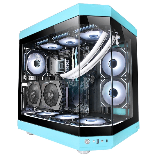 Mars Gaming MC-3T Caja Gaming Premium - Tres Paneles de Cristal Templado - Montaje Vertical de GPU - Capacidad para 10 Ventiladores - USB-C Avanzado -