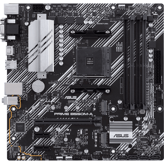 Asus Prime B550M-A Placa Base AMD Ryzen M.2, PCIe 4.0, HDMI, D-Sub, DVI, SATA III, USB-A 3.2, DVI-D