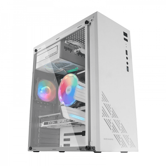 Mars Gaming MC100 Semitorre Gaming - Acero Ultra-ligero - Refrigeracion Avanzada CONVECT-COOL - Iluminacion Fixed RGB - Soporte Placas ATX/microATX/mi