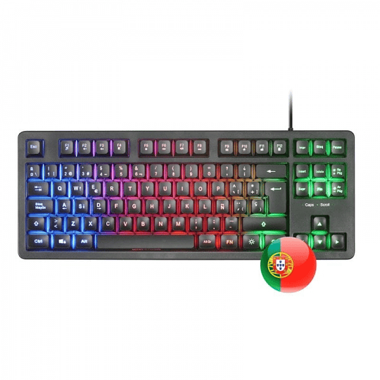 Mars Gaming MK023 Teclado Gaming - Tecnologia H-Mech RED - Iluminacion FRGB LED - Anti-Ghosting - Compatibilidad Universal - Estructura Robusta - Port