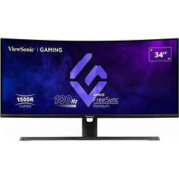 Viewsonic Monitor 34" VX3418-2KPC QHD - 144hz - Respuesta 1ms - 1500R Curve Monitor - 21:9 - Adaptive Sync - 2 HDMI - 2 DisplayPort - Altavoces - Ajus