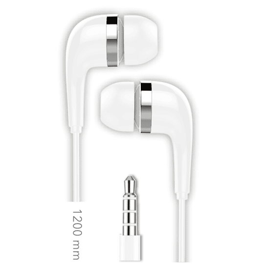 TechOneTech BSK Auriculares con Microfono Integrado - Conexion Jack 3.5mm - Asistente Voz - Cable de 1.20m - Color Blanco