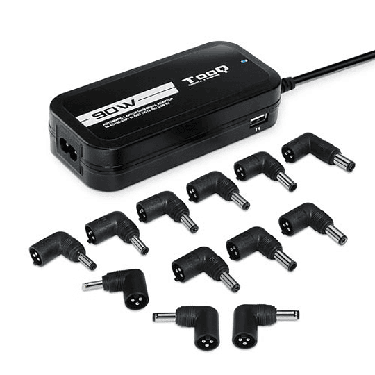 CARGADOR AUTOMATICO TOOQ 90W - 2USB 12 PUNTAS