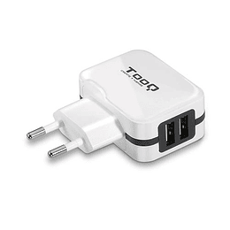 CARGADOR USB PARED TOOQ TQWC-1S02WT 2PTOS 3.4A BLANCO