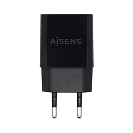 CARGADOR USB PARED AISENS 1PTO 2A NEGRO ALTA EFICIENCIA