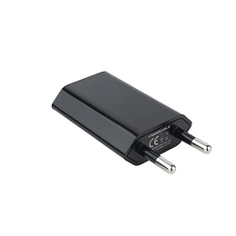 CARGADOR USB PARED NANO CABLE 1PTO 1A NEGRO MINI