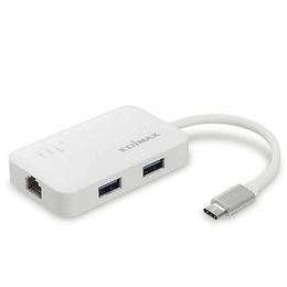 HUB EDIMAX EU-4308 USB-C 3PTOS USB3.0 +1RJ45 10/100/1000 BLANCO