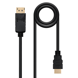 CONVERSOR NANO CABLE DISPLAYPORT/MACHO A HDMI/MACHO 3.0M NEGRO