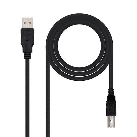 CABLE USB NANO CABLE USB2.0 A/M - USB2.0 B/M 1.0M NEGRO IMPRESORA