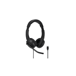 Kensington H1000 Auriculares con Microfono USB-C - Diadema Ajustable - Almohadillas Acolchadas - Controles en Cable - Cable Trenzado de 1.80m - Color 