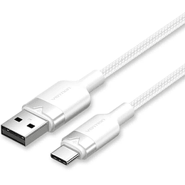 CABLE USB-C A USB-A TRENZADO 1 M BLANCO VENTION