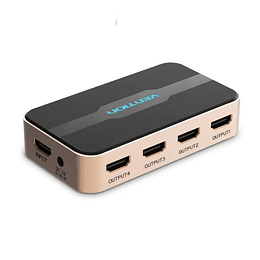 DUPLICADOR 4xHDMI/H-DC POWER PORT NEGRO/DORADO VENTION