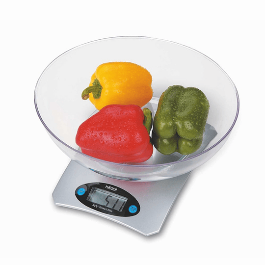 BASCULA ELECTRONICA DE COCINA CON BOL Y PANTALLA LCD SANTINI HAEGER