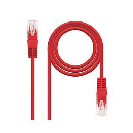 CABLE DE RED LATIGUILLO RJ45 UTP CAT6 AWG24 2 M ROJO NANOCABLE