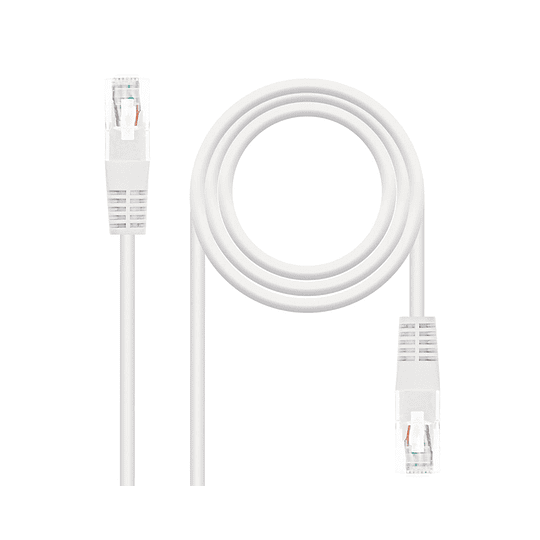 CABLE DE RED LATIGUILLO RJ45 UTP CAT6 AWG24 2 M BLANCO NANOCABLE