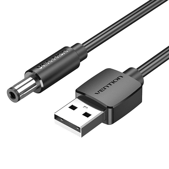 CABLE ALIMENTACION USB-A/M A DC 5.5 MM/M 1 M NEGRO VENTION