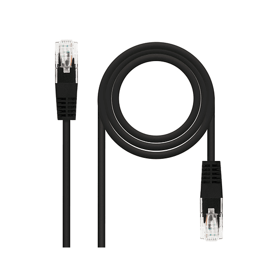 CABLE DE RED LATIGUILLO RJ45 UTP CAT6 AWG24 0.5 M NEGRO NANOCABLE