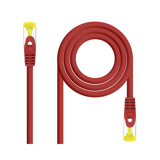 CABLE DE RED LATIGUILLO RJ45 SFTP CAT6A AWG26 1 M ROJO NANOCABLE