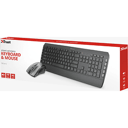 TRUST SILENT WIRELESS BLACK KEYBOARD & MOUSE TECLA 2 QWERTY/