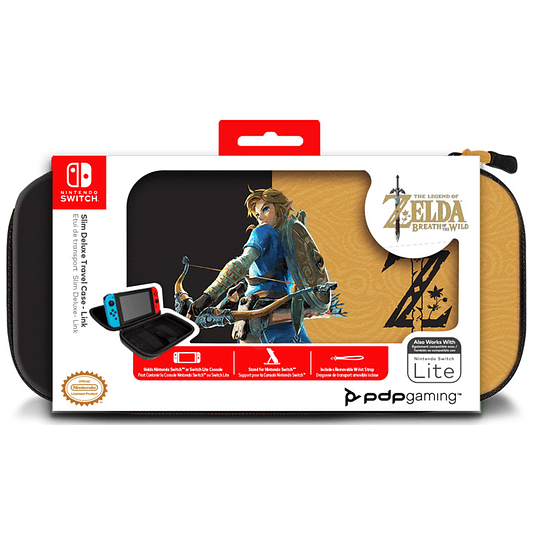 PDP SLIM DELUXE TRAVEL CASE ZELDA BREATH OF THE WILD NEGRO/ORO (LITE)/