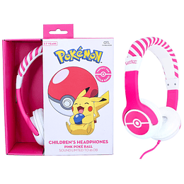 OTL WIRED HEADPHONES POKEMON POKEBALL PINK (ROSA) (PS4/XBOX/SWITCH/MOVIL/TABLET) (3-7 AÑOS)/PEGI 7