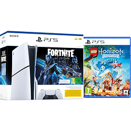 CONSOLA WHITE SLIM EDITION + DUALSENSE (1TB) + FORTNITE COBALT STAR + LEGO HORIZON ADVENTURES/PEGI 12