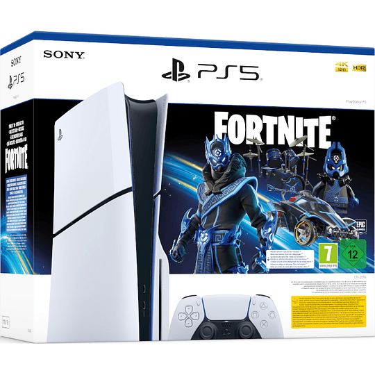 CONSOLA WHITE SLIM EDITION + DUALSENSE (1TB) + FORTNITE COBALT STAR/PEGI 12