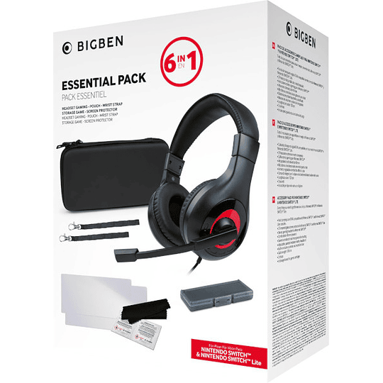 BIGBEN ESSENTIAL PACK 6 IN 1 (FUNDA/2 PROTEC PANTALLA/HEADSET/CAJA JUEGOS/2 CORREAS) (LITE/OLED)/