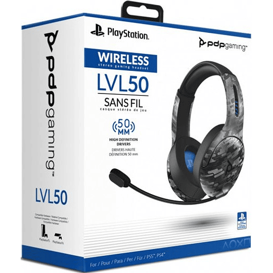 PDP AURICULARES LVL50 WIRELESS NEGRO CAMO (PS5)/