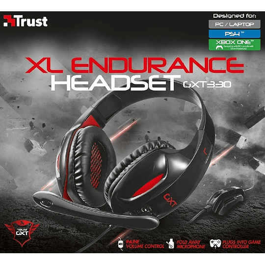 TRUST XL ENDURANCE HEADSET GXT 330 BLACK (PS4/PC/ONE)/