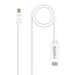 Nanocable Cable Conversor Mini DP/ HDMI 2 M Blanco